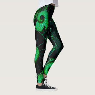 Leggings Conception de coquille verte Nautilus