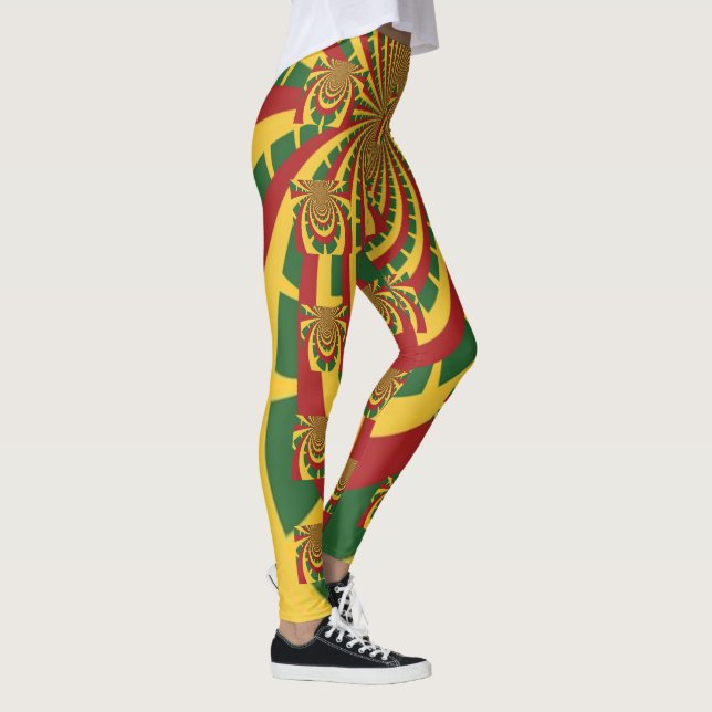 Leggings Conception de couleurs Rasta (Droite)