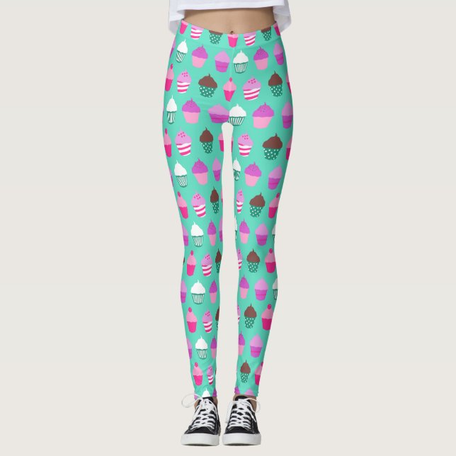 Leggings Conception de cupcakes pour friandises (Devant)