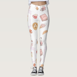 Leggings Conception de dessert friandises rose mignonne Kaw