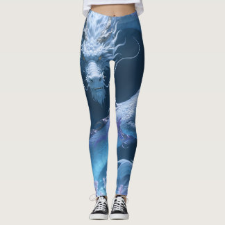 Leggings Conception de fantasy artistique de dragon d'eau c