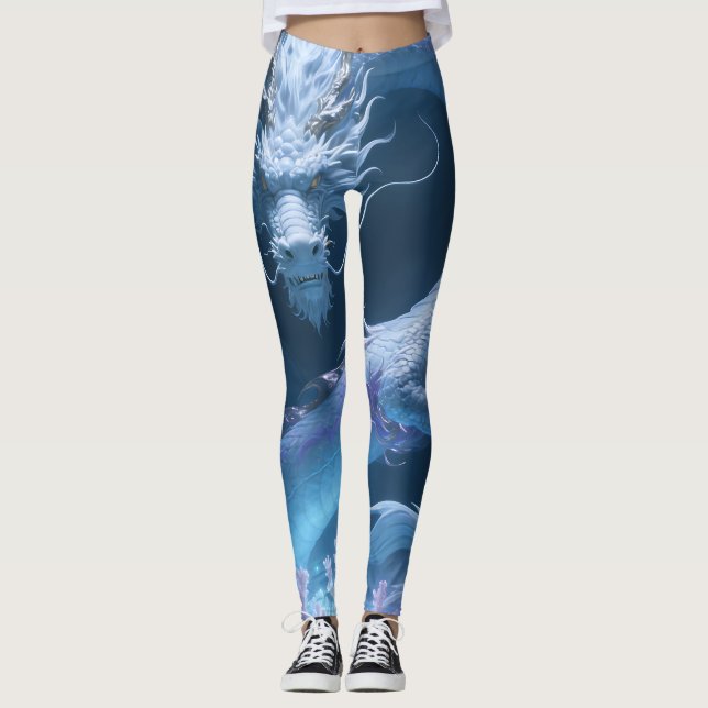 Leggings Conception de fantasy artistique de dragon d'eau c (Devant)