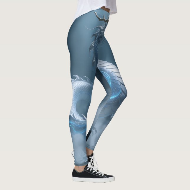 Leggings Conception de fantasy artistique du dragon bleu bl (Droite)