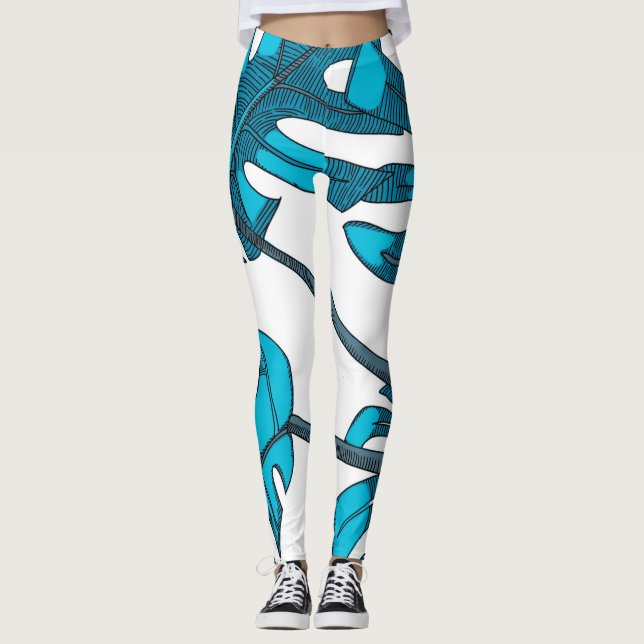 Leggings Conception de feuilles Whimsical, monstère (Devant)