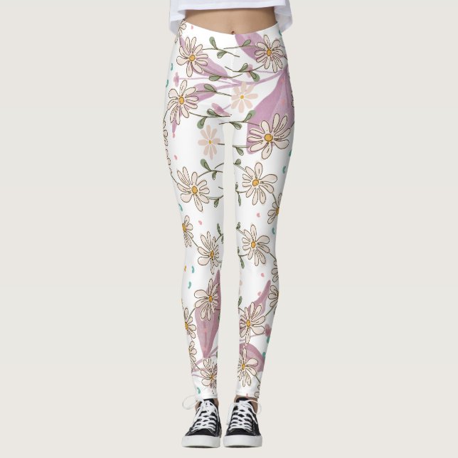 Leggings Conception de fleurs à la mode (Devant)