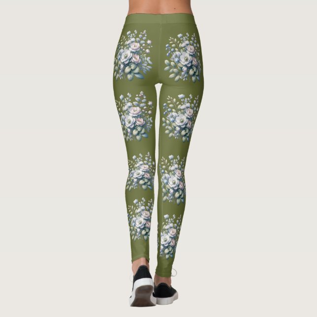 Leggings Conception de fleurs personnalisée  (Dos)