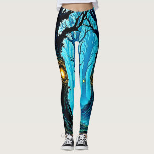Leggings Conception de forêt de l'oeil de fantasy sombre