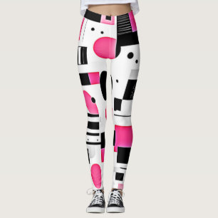 Leggings Conception de géométrie rose Art Pop