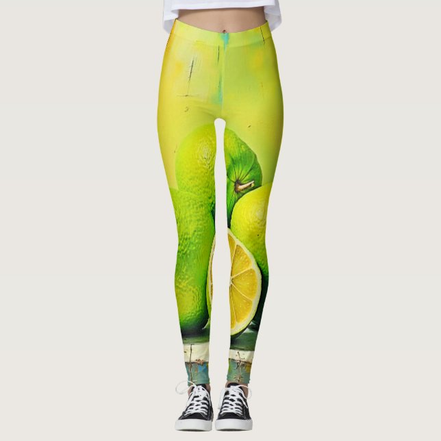 Leggings Conception de la pop été brillante de Limes (Devant)