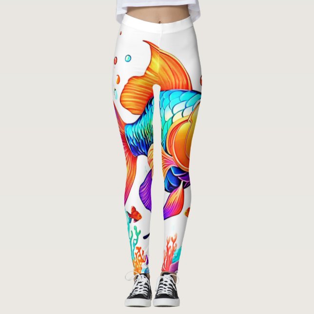 Leggings Conception de la scène de poisson Imaginaire (Devant)