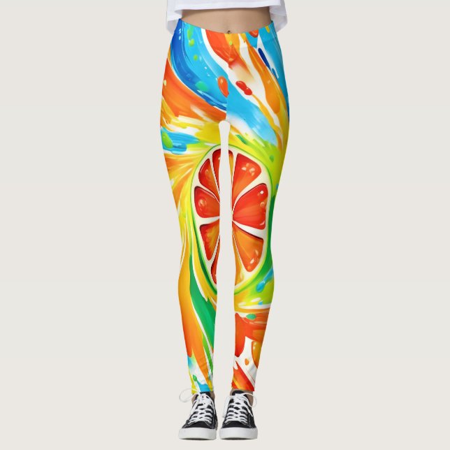 Leggings Conception de l'éclaboussure pivotante des agrumes (Devant)