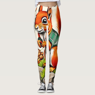 Leggings Conception de l'écureuil de forêt