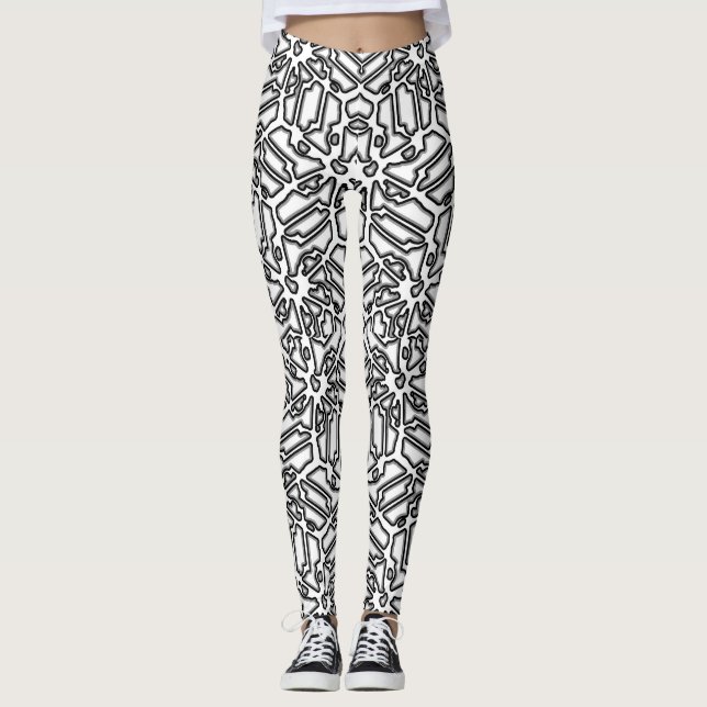 Leggings Conception de Mazout monochrome Imprimer (Devant)
