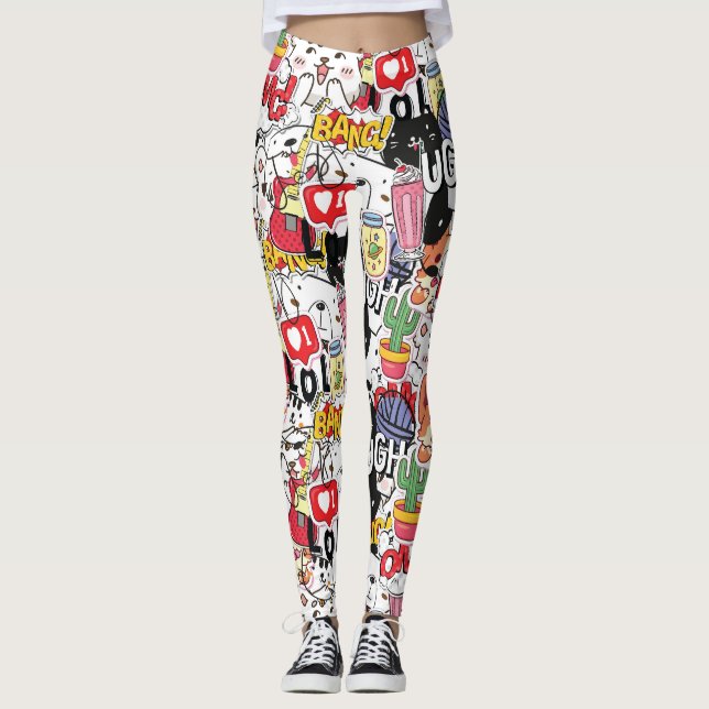 Leggings conception de mignon animal de compagnie drôle - m (Devant)