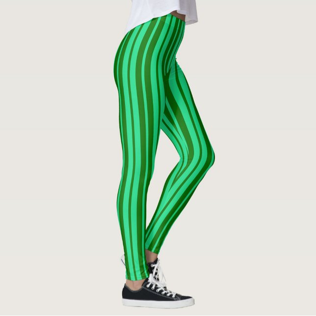 Leggings Conception de motif à rayures vertes mignonnes et  (Créateur téléchargé)