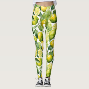Leggings Conception de motif aquarelle citrons