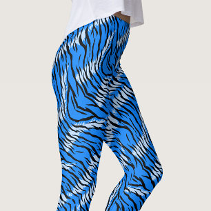 Leggings Conception de motif de peau d'animal Tigre Bleu