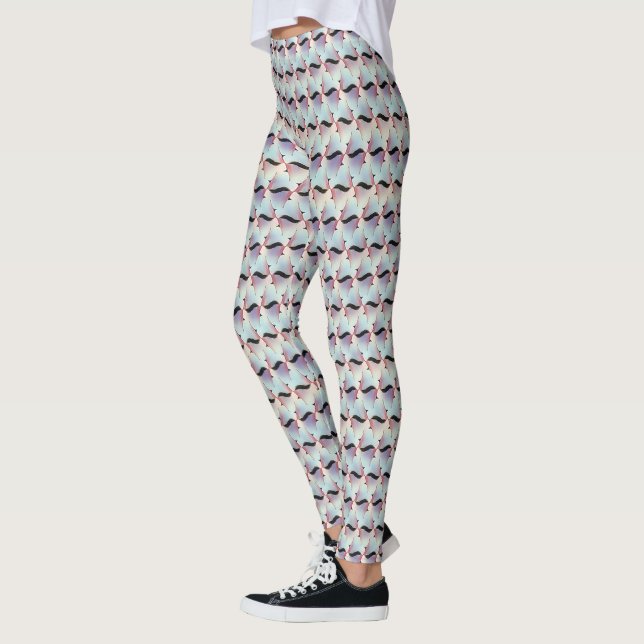 Leggings Conception de motif de vague abstraite douce 1307 (Gauche)