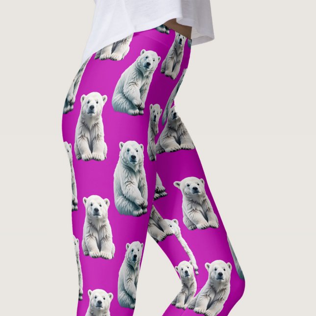 Leggings Conception de motif d'ours polaire violet  (Créateur téléchargé)