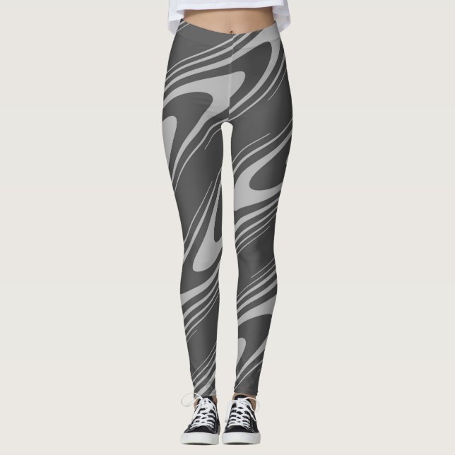 Leggings conception de motif gris sans couture sur un leggi (Devant)