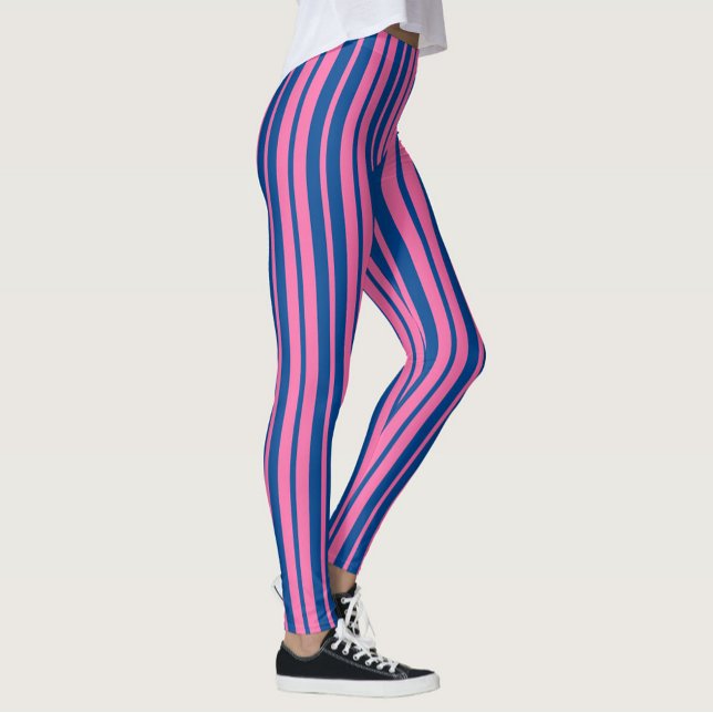 Leggings Conception de motif rayé stylé rose bleu  (Créateur téléchargé)