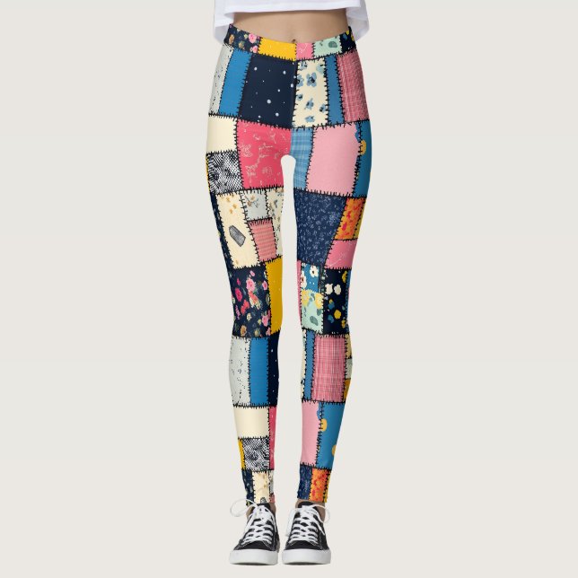 Leggings Conception de Patchwork adorable, Motif Joueur (Devant)