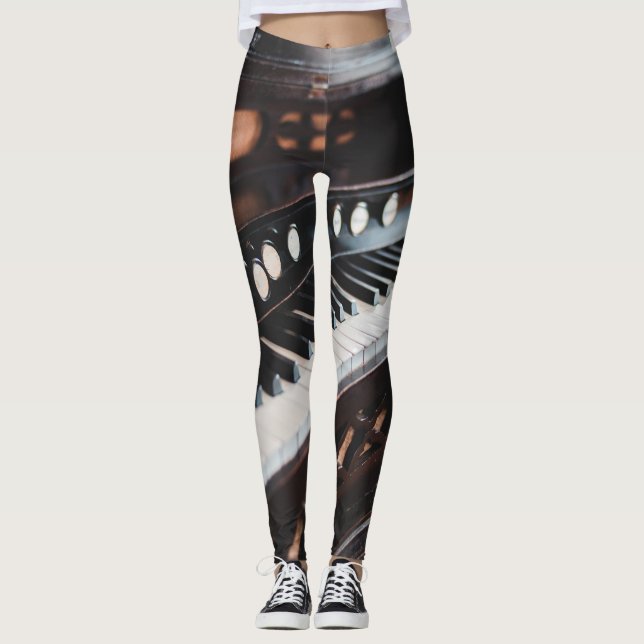 Leggings Conception de piano mignonne (Devant)