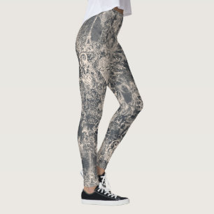 Leggings Conception de toile de Paris noir élégant