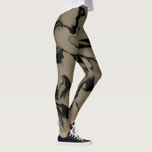 Leggings Conception de vagues de brun et de beige