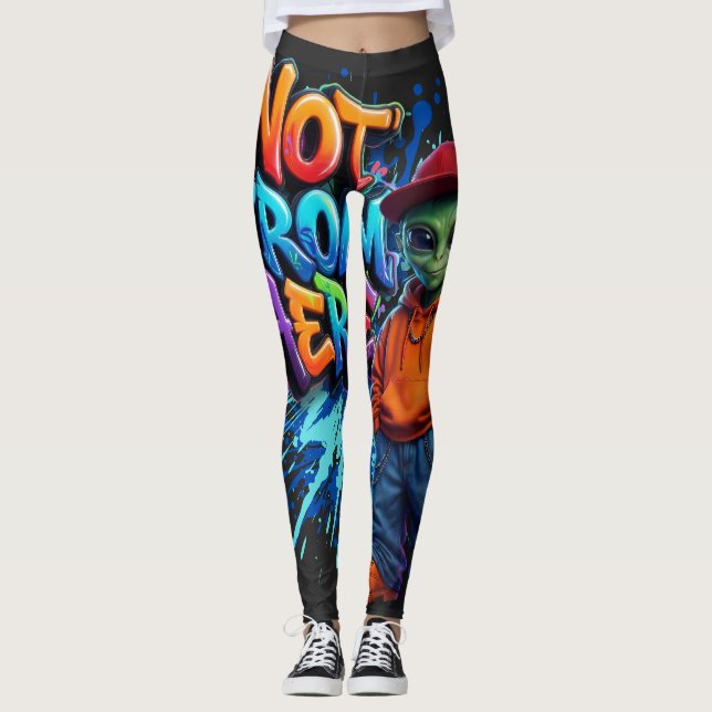 Leggings Conception de vêtements de rue d'extra-terrestre d (Devant)