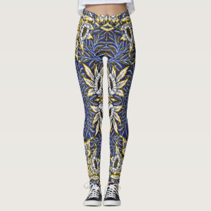 Leggings Conception de William Morris Tulipe Saules Bleu et