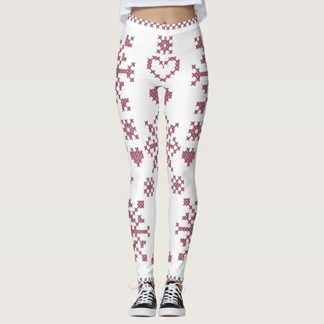 Leggings Conception d'échantillonneur de motif croisé pour  (Devant)
