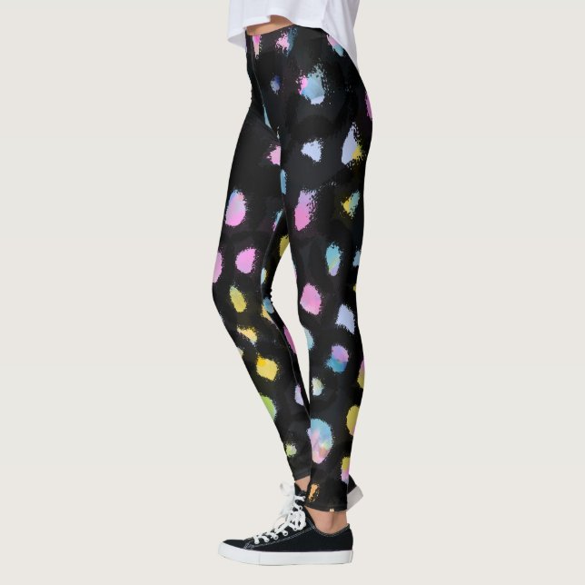 Leggings Conception d'écran arc-en-ciel sur Arrière - plan  (Gauche)