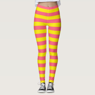 Leggings Conception des rayures rose et jaune