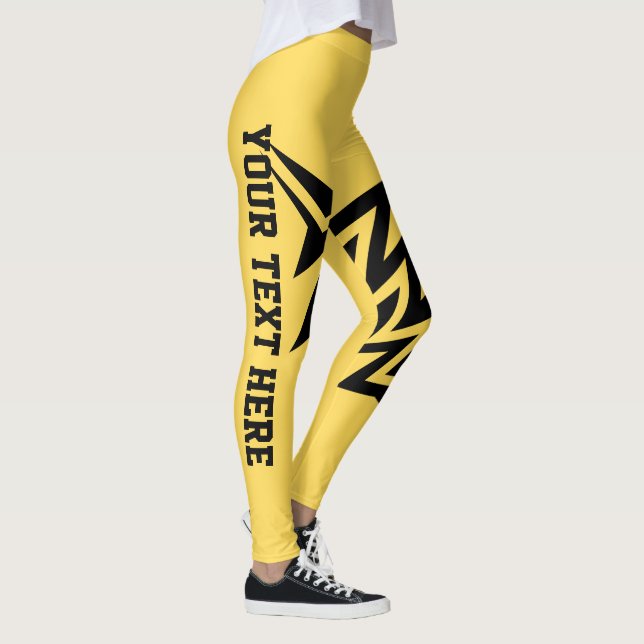 Leggings Conception d'étoile tribale personnalisée jaune mo (Droite)
