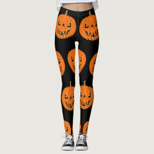 Leggings Conception d'Halloween de citrouille effrayante Ja