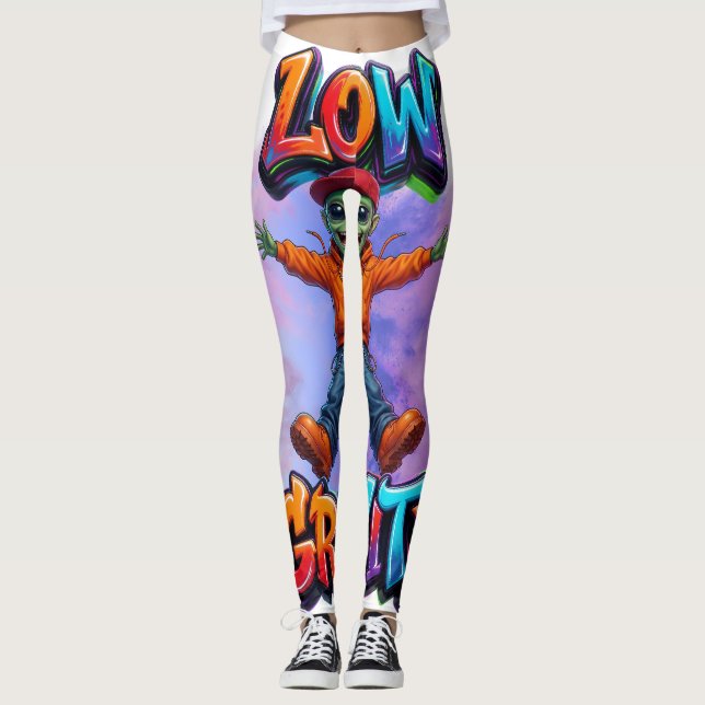 Leggings Conception d'humour spatial extraterrestre drôle à (Devant)