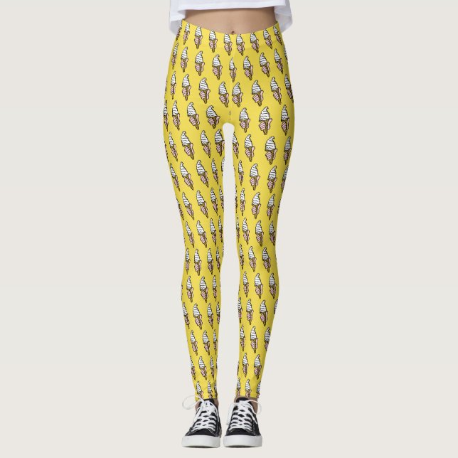 Leggings Conception du cône de crème glacée (Devant)
