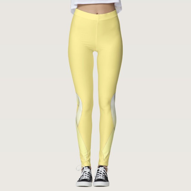 Leggings Conception du ruban de sensibilisation jaune (Devant)