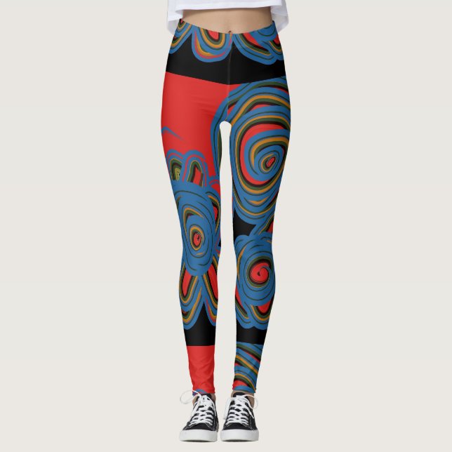 Leggings Conception Florale Mexicaine-Américaine (Devant)