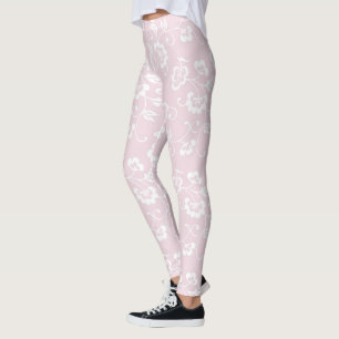 Leggings conception florale rose fraîche de hanche de