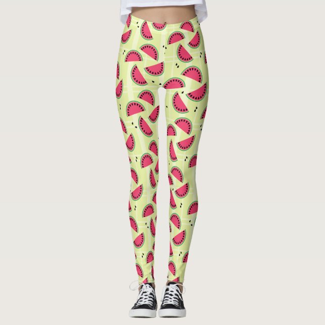 Leggings Conception fruitée de pique-nique d'été de tranche (Devant)
