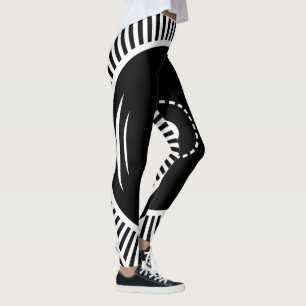 Leggings Conception géométrique en noir et blanc