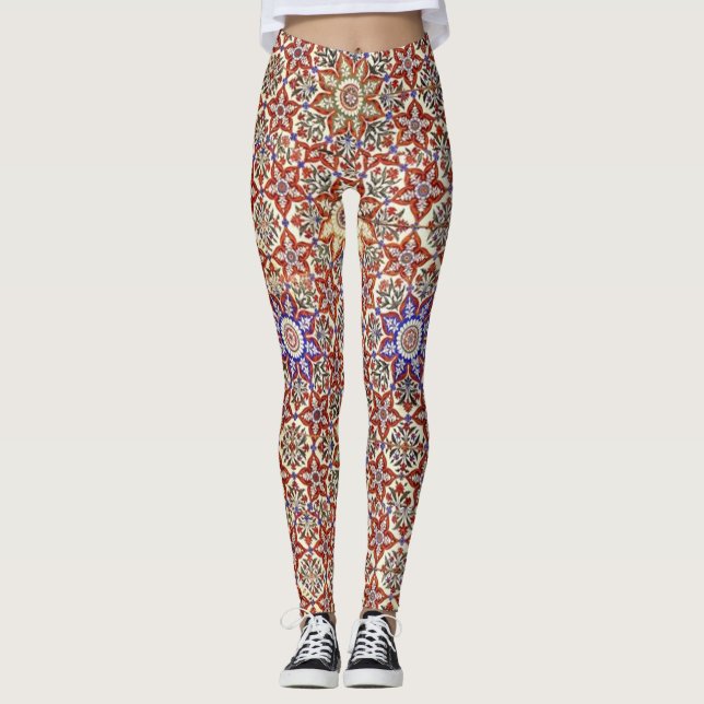 Leggings Conception Géométrique Et Florale Islamique (Devant)