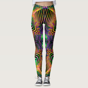 Leggings Conception géométrique kaléidoscopique gras lignes
