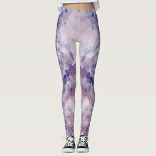 Leggings Conception géométrique rose et violet souple