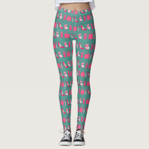 Leggings Conception girly turquoise et rose de choses