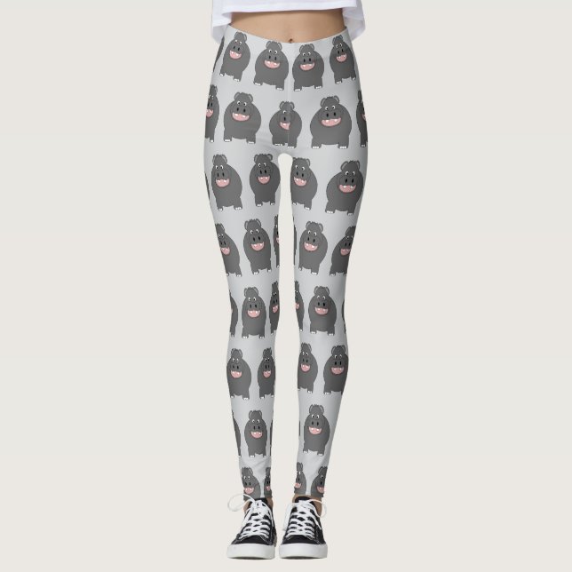 Leggings Conception Hippopotame Vous Choisissez la Couleur  (Devant)