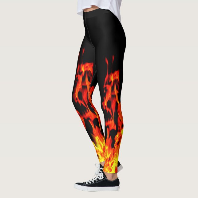 Leggings Conception incendie 01 Collage tout-sur-impression (Gauche)