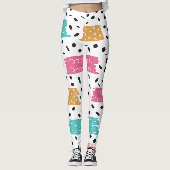 Leggings Conception moderne de bande Washi (Devant)